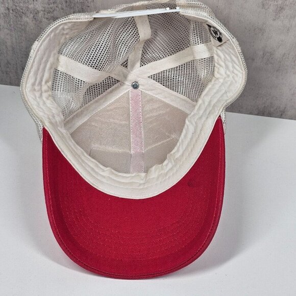 Vintage Budweiser Trucker Hat Red & White Mesh Snapback Adjustable Official Prod - Picture 2 of 11